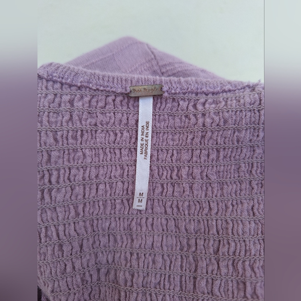 Free People Lavender Puff Sleeve Smocked Mini Dress - Picture 10 of 11